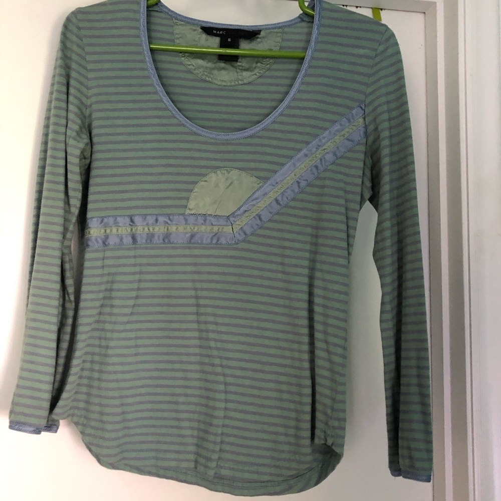 Marc Jacobs long sleeve satin detail and stripes